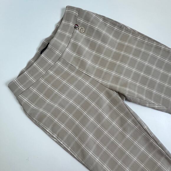 Women's Tommy Hilfiger Flex Light Weight Ponte Plaid Cropped Ankle Pants - Picture 2 of 12